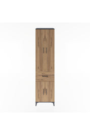 Hyperion Dolap 5 Raflı Tek Çekmeceli 4 Kapaklı 60x44x243 Antrasit-Çam