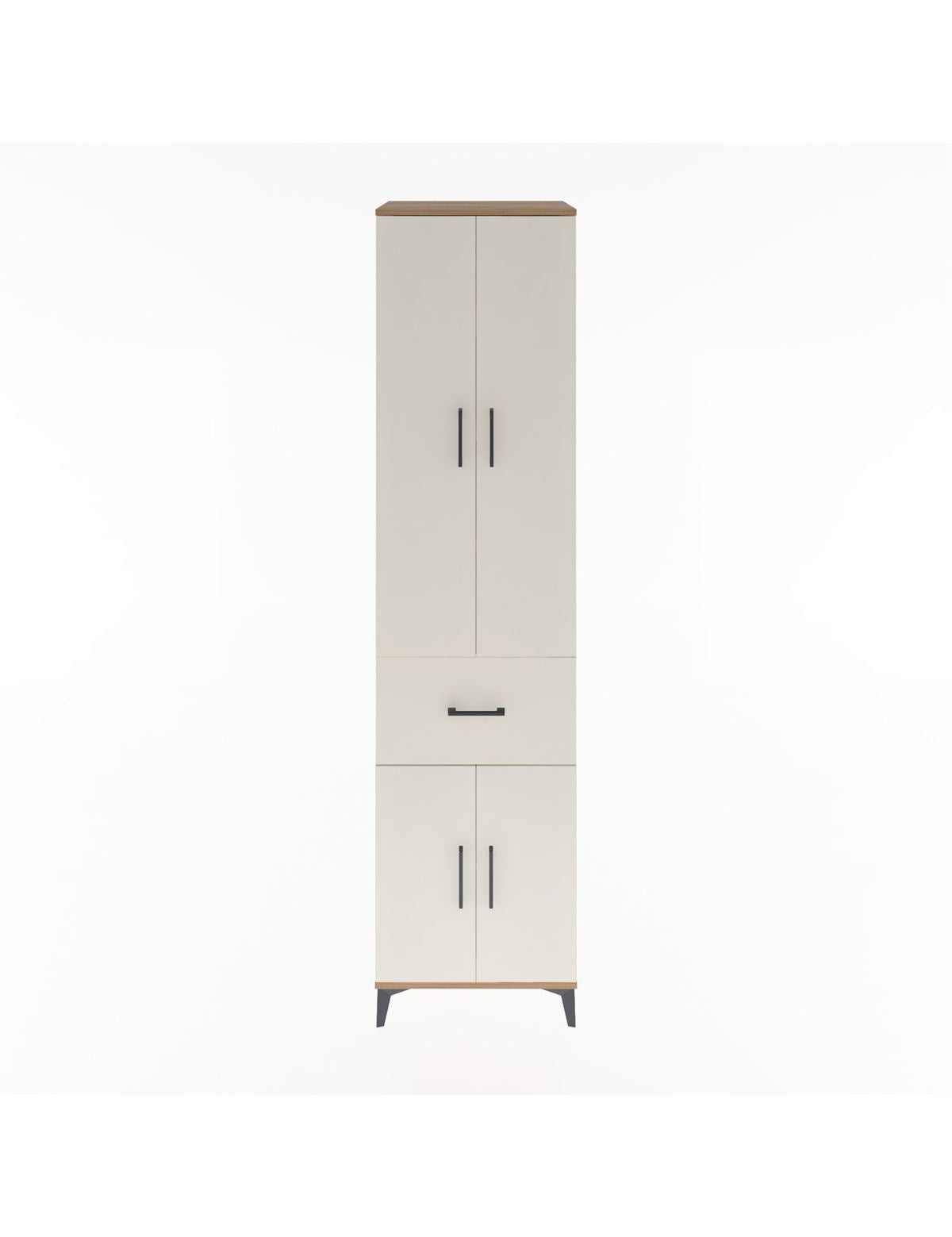 Hyperion Dolap 5 Raflı Tek Çekmeceli 4 Kapaklı 60x44x243 Çam-Aytaşı