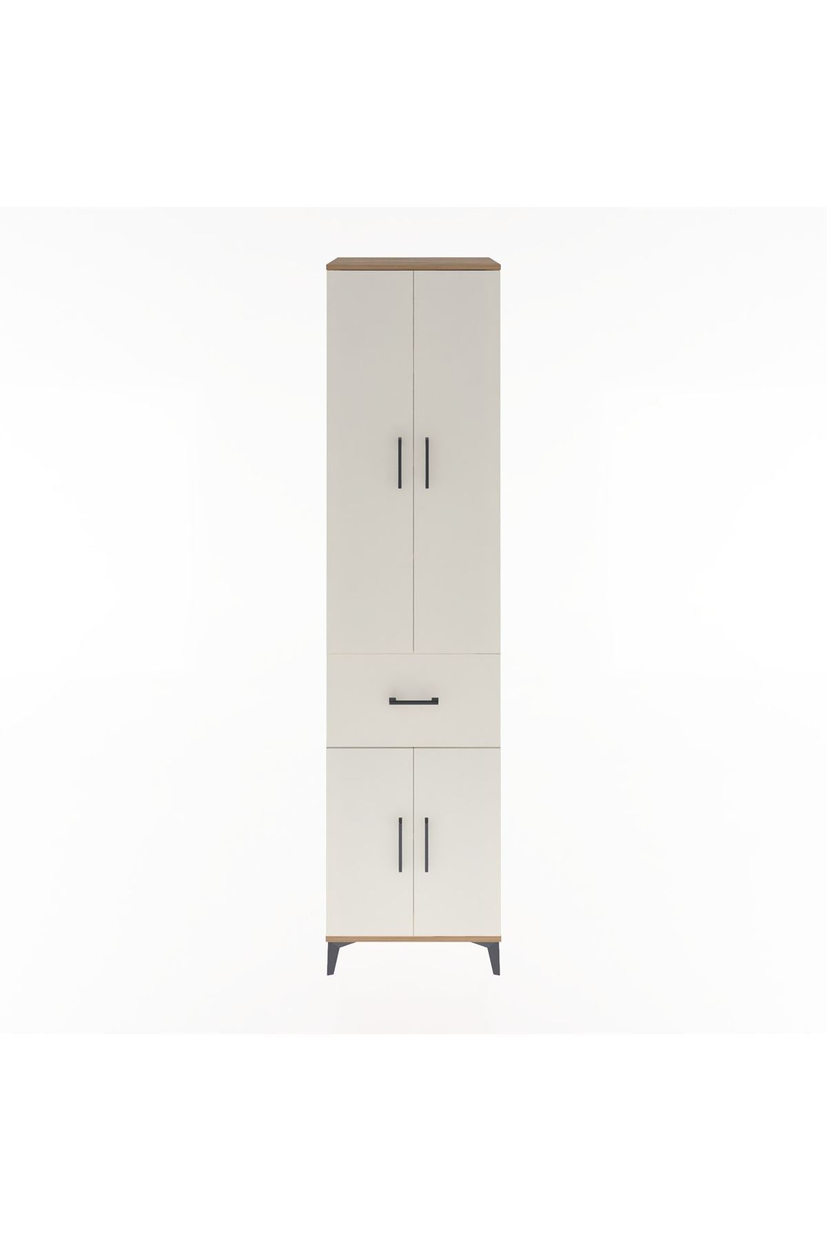 Hyperion Dolap 5 Raflı Tek Çekmeceli 4 Kapaklı 60x44x243 Çam-Aytaşı