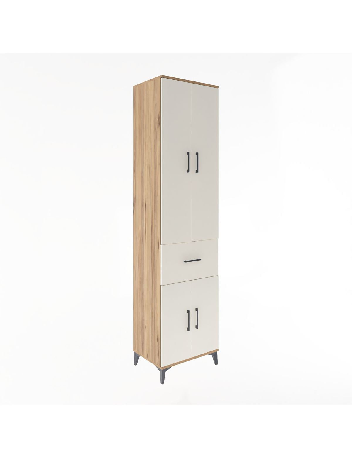 Hyperion Dolap 5 Raflı Tek Çekmeceli 4 Kapaklı 60x44x243 Çam-Aytaşı