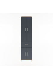 Hyperion Dolap 5 Raflı Tek Çekmeceli 4 Kapaklı 60x44x243 Çam-Antrasit