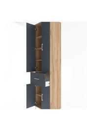 Hyperion Dolap 5 Raflı Tek Çekmeceli 4 Kapaklı 60x44x243 Çam-Antrasit