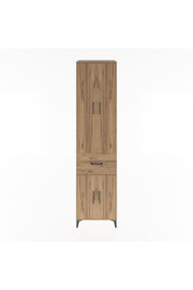 Hyperion Dolap 5 Raflı Tek Çekmeceli 4 Kapaklı 60x44x243 Çam-Çam