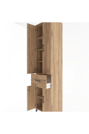 Hyperion Dolap 5 Raflı Tek Çekmeceli 4 Kapaklı 60x44x243 Çam-Çam