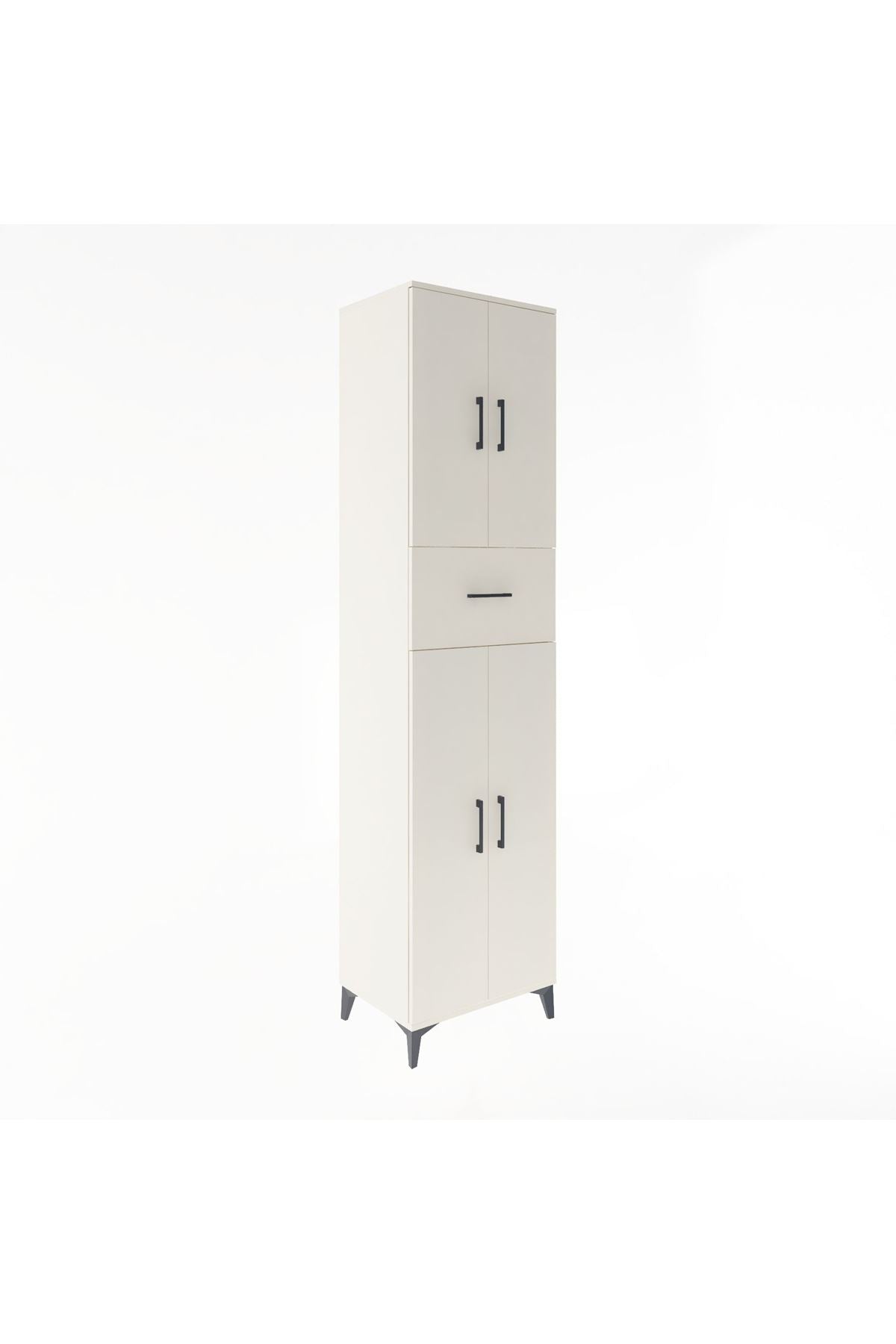 Hyperion Dolap 5 Raflı Tek Çekmeceli 4 Kapaklı 60x44x243 Aytaşı-Aytaşı