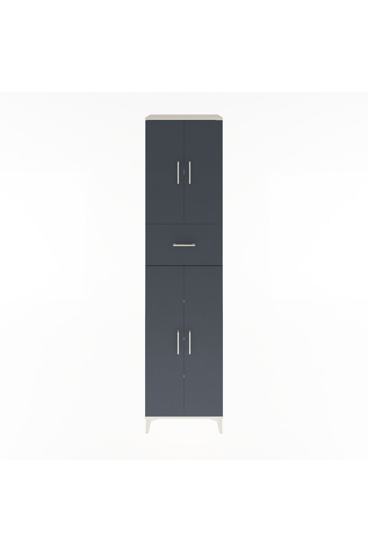 Hyperion Dolap 5 Raflı Tek Çekmeceli 4 Kapaklı 60x44x243 Aytaşı-Antrasit