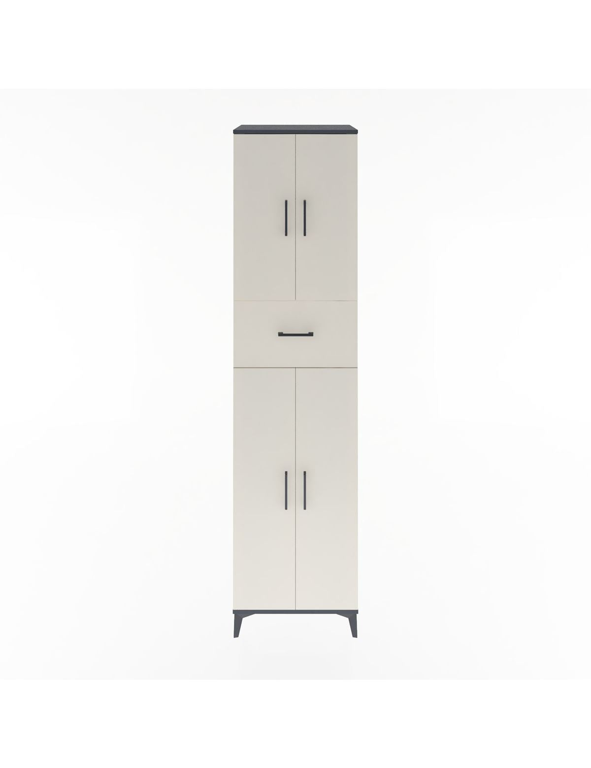 Hyperion Dolap 5 Raflı Tek Çekmeceli 4 Kapaklı 60x44x243 Antrasit-Aytaşı