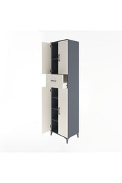 Hyperion Dolap 5 Raflı Tek Çekmeceli 4 Kapaklı 60x44x243 Antrasit-Aytaşı