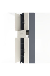 Hyperion Dolap 5 Raflı Tek Çekmeceli 4 Kapaklı 60x44x243 Antrasit-Aytaşı