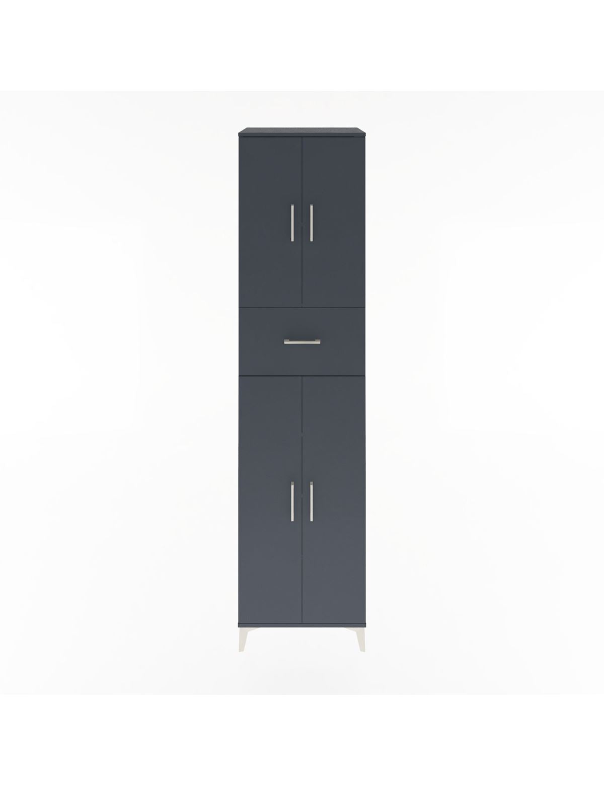 Hyperion Dolap 5 Raflı Tek Çekmeceli 4 Kapaklı 60x44x243 Antrasit-Antrasit