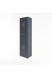 Hyperion Dolap 5 Raflı Tek Çekmeceli 4 Kapaklı 60x44x243 Antrasit-Antrasit