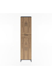 Hyperion Dolap 5 Raflı Tek Çekmeceli 4 Kapaklı 60x44x243 Antrasit-Çam