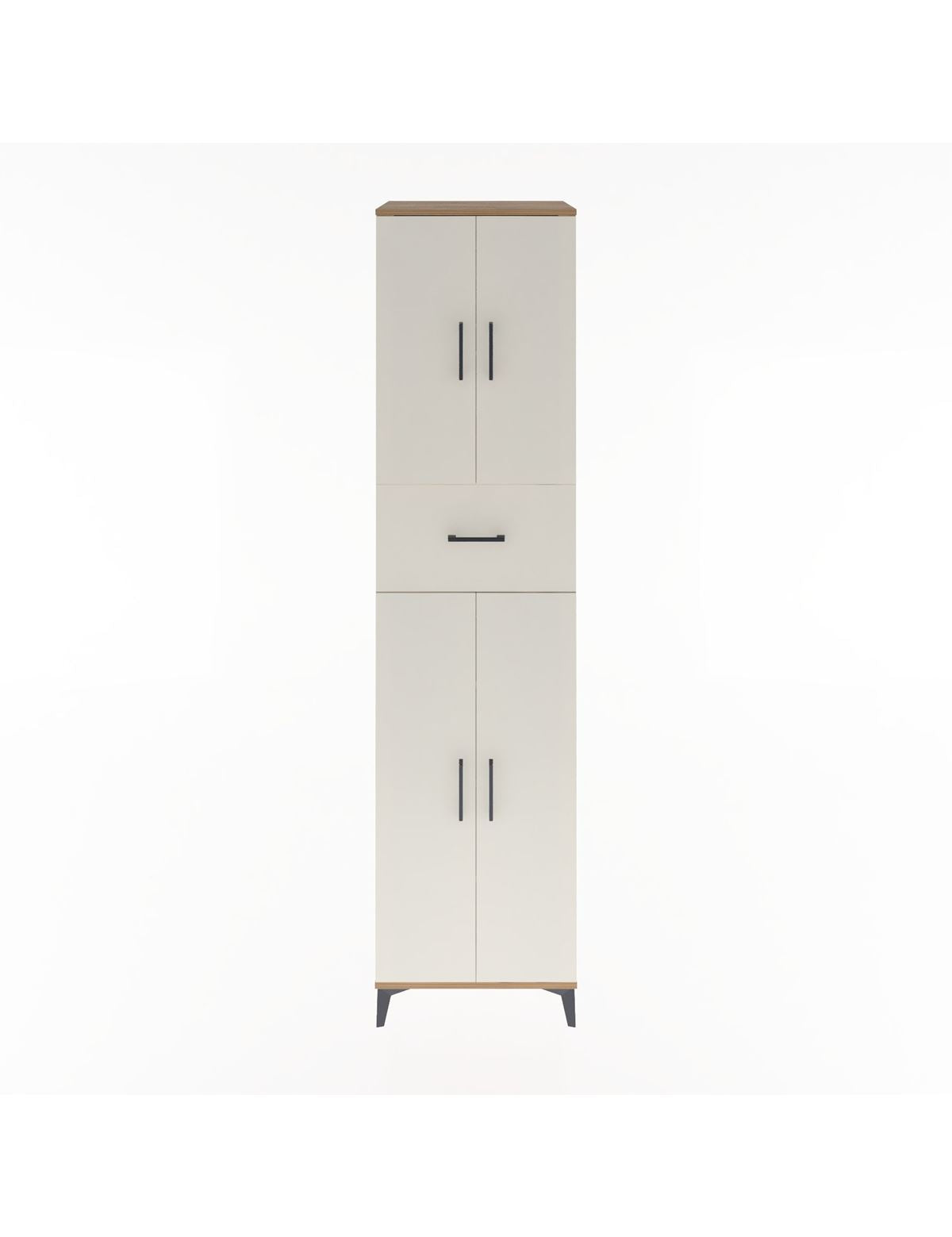 Hyperion Dolap 5 Raflı Tek Çekmeceli 4 Kapaklı 60x44x243 Çam-Aytaşı