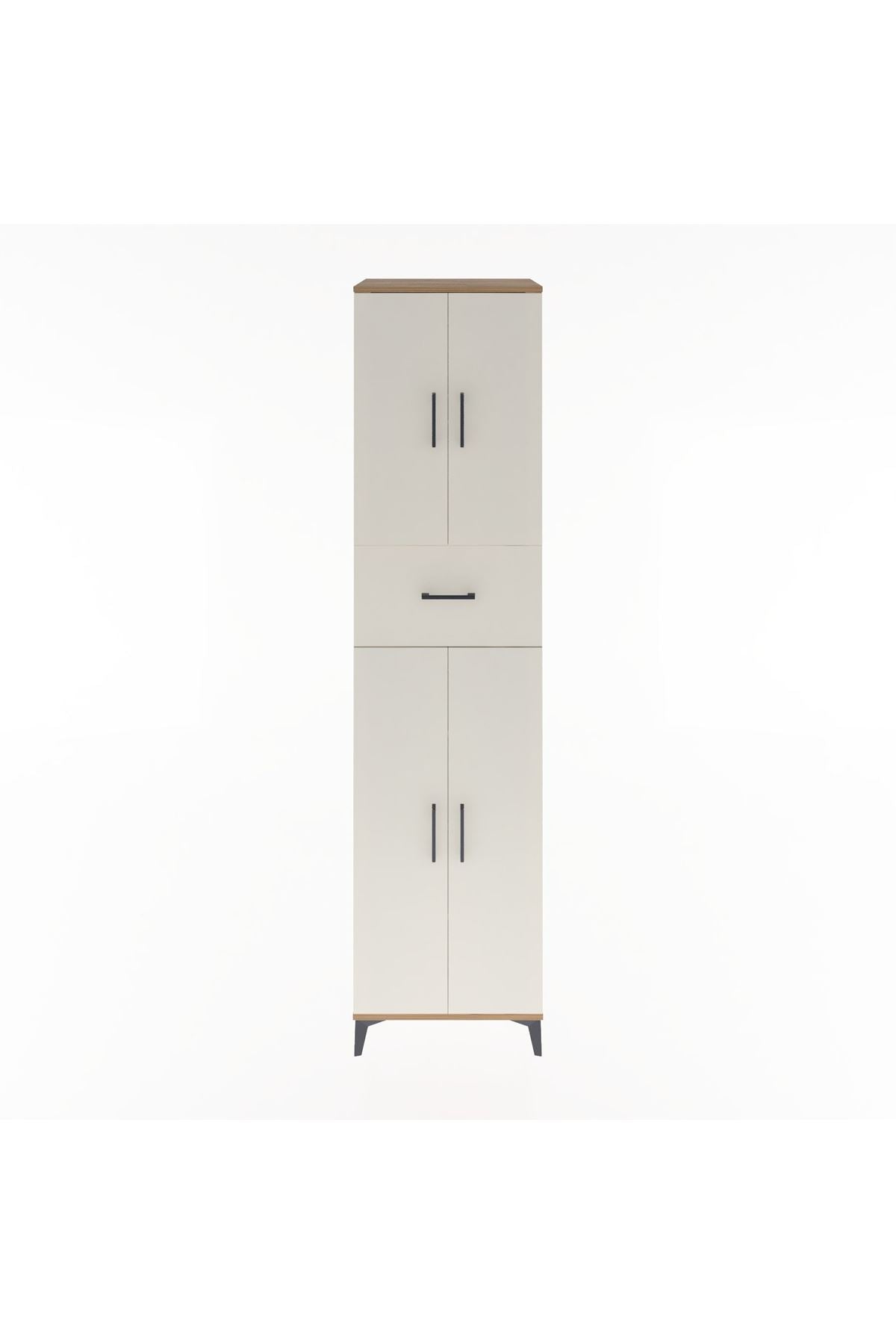 Hyperion Dolap 5 Raflı Tek Çekmeceli 4 Kapaklı 60x44x243 Çam-Aytaşı