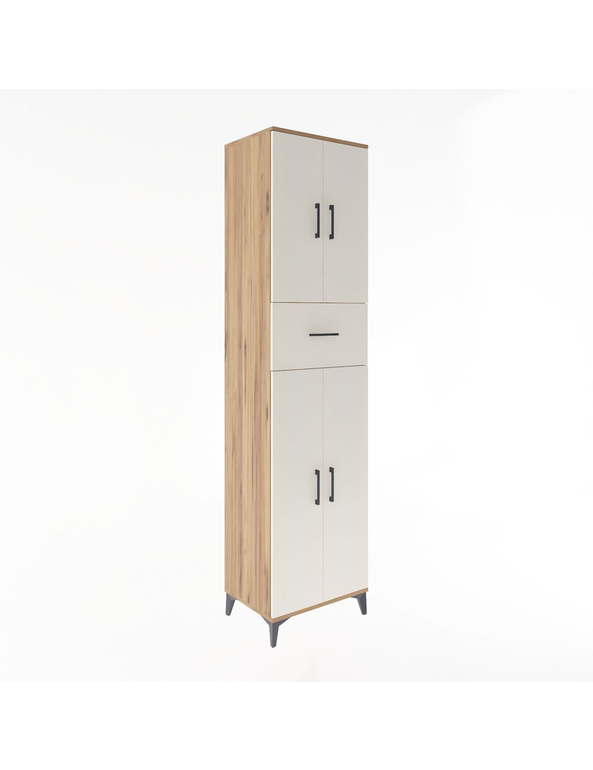 Hyperion Dolap 5 Raflı Tek Çekmeceli 4 Kapaklı 60x44x243 Çam-Aytaşı