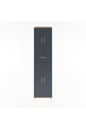 Hyperion Dolap 5 Raflı Tek Çekmeceli 4 Kapaklı 60x44x243 Çam-Antrasit