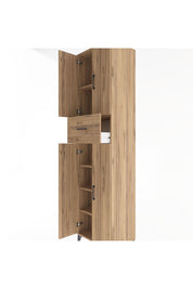 Hyperion Dolap 5 Raflı Tek Çekmeceli 4 Kapaklı 60x44x243 Çam-Çam