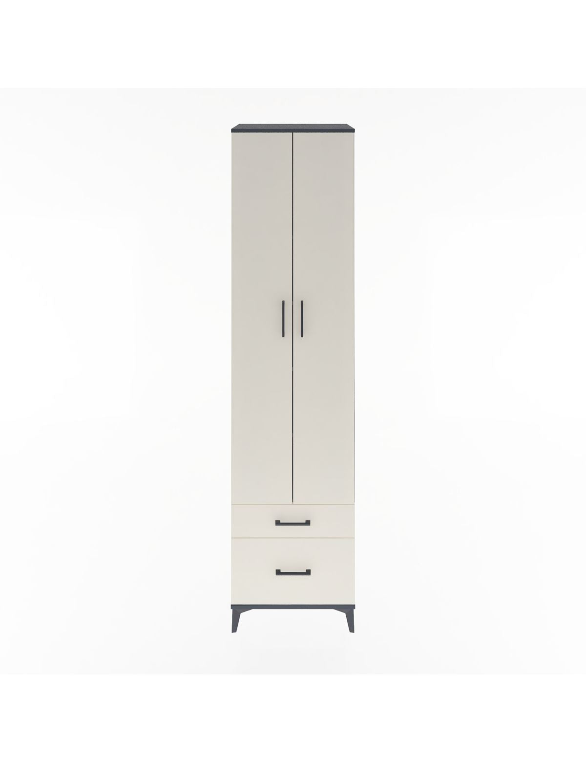 Hyperion Dolap 5 Raflı 2 Çekmeceli 2 Kapaklı 60x44x243 Antrasit-Aytaşı