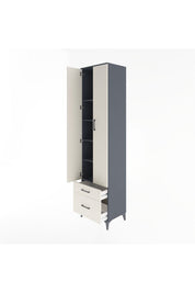 Hyperion Dolap 5 Raflı 2 Çekmeceli 2 Kapaklı 60x44x243 Antrasit-Aytaşı