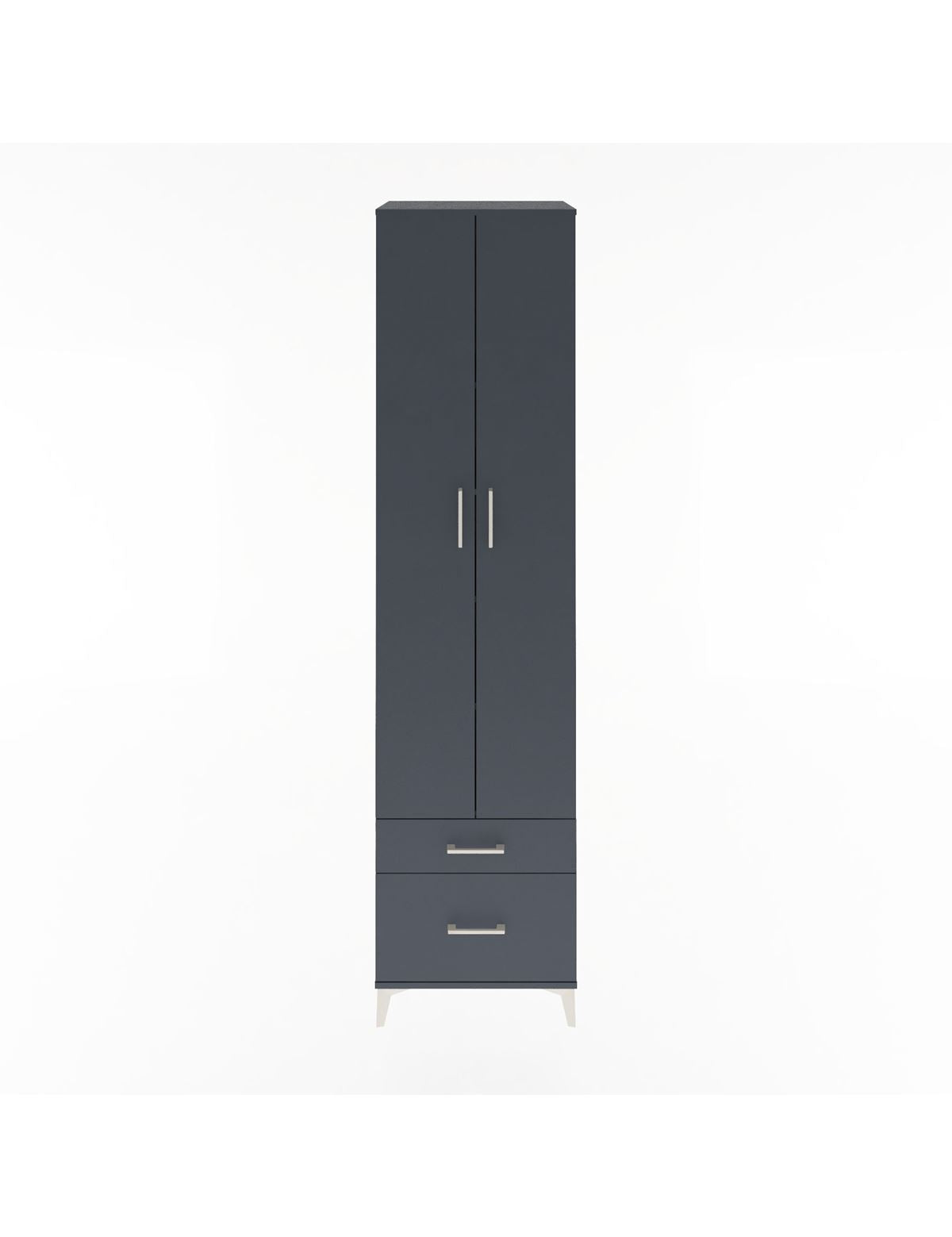 Hyperion Dolap 5 Raflı 2 Çekmeceli 2 Kapaklı 60x44x243 Antrasit-Antrasit