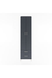 Hyperion Dolap 5 Raflı 2 Çekmeceli 2 Kapaklı 60x44x243 Antrasit-Antrasit