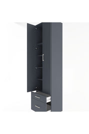 Hyperion Dolap 5 Raflı 2 Çekmeceli 2 Kapaklı 60x44x243 Antrasit-Antrasit