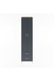 Hyperion Dolap 5 Raflı 2 Çekmeceli 2 Kapaklı 60x44x243 Çam-Antrasit