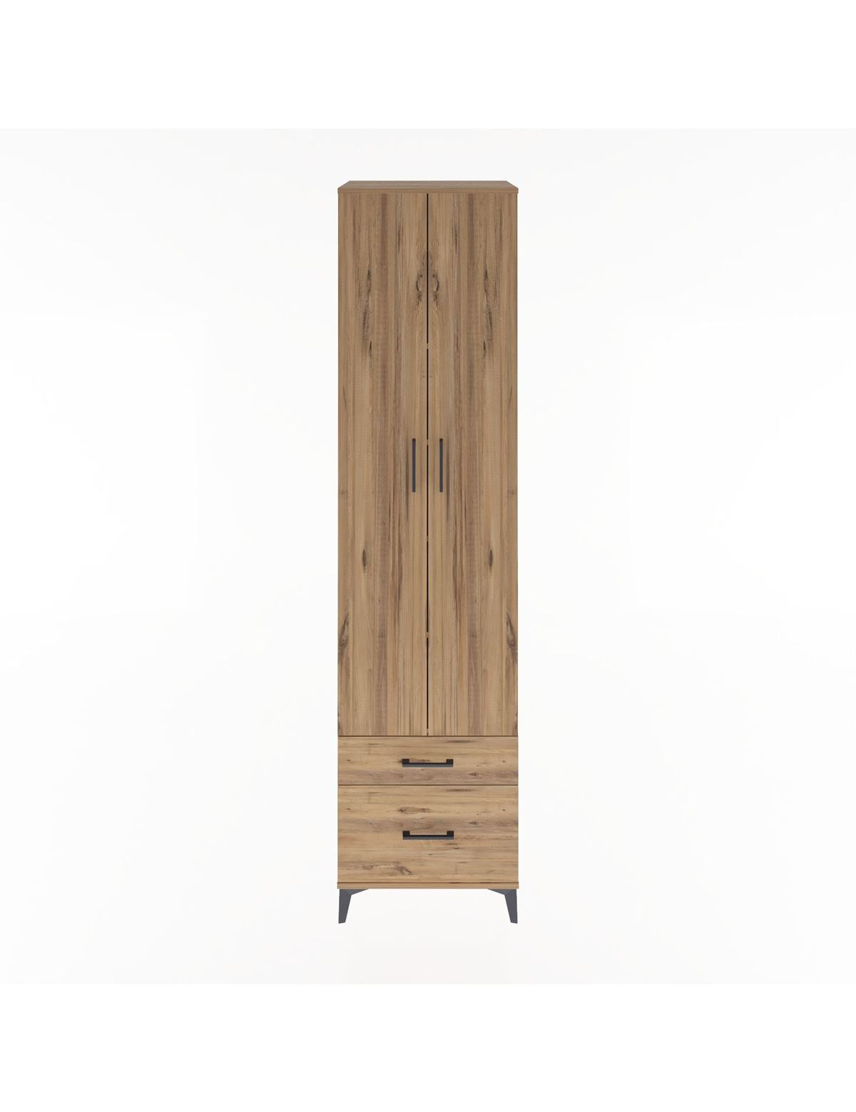 Hyperion Dolap 5 Raflı 2 Çekmeceli 2 Kapaklı 60x44x243 Çam-Çam