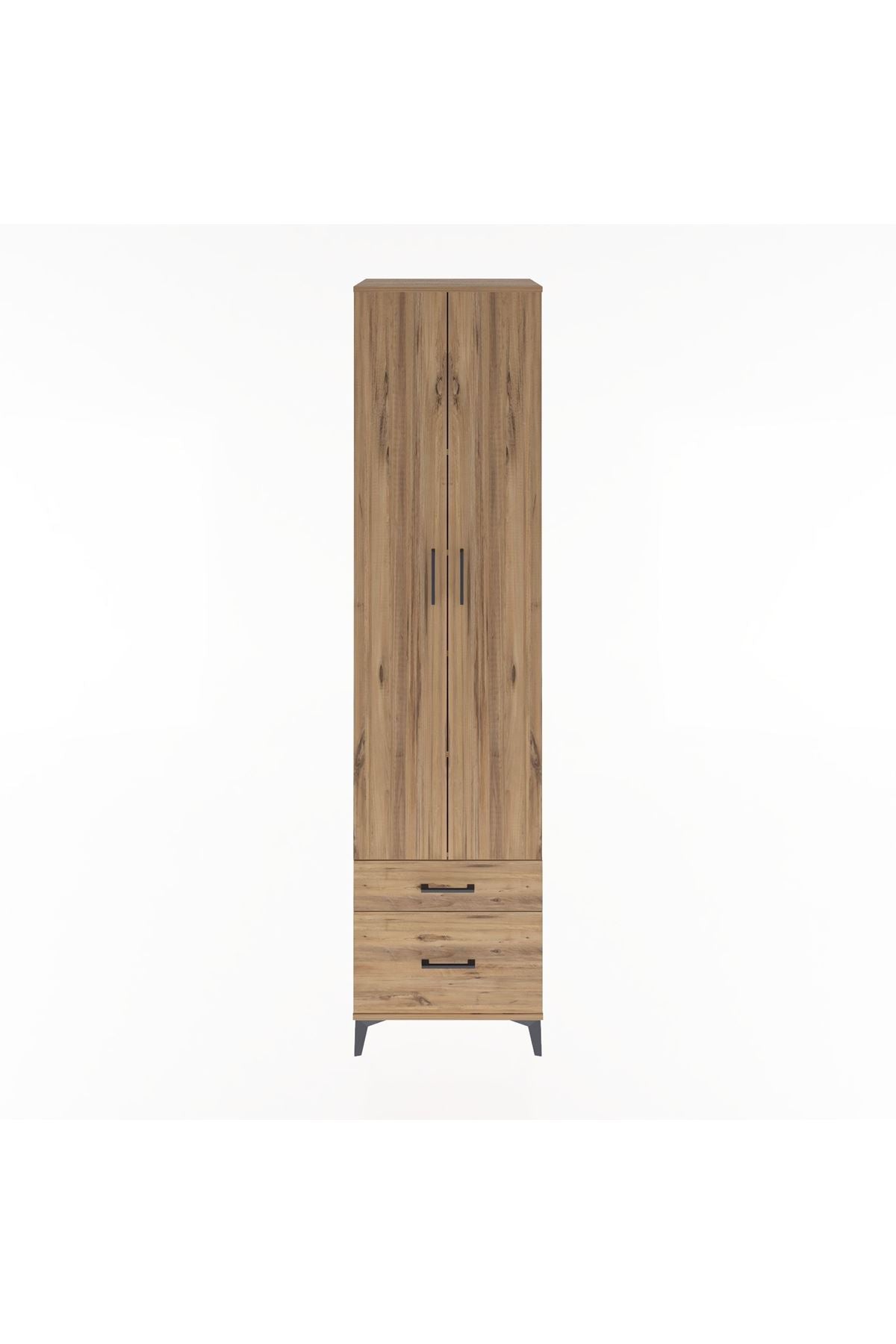 Hyperion Dolap 5 Raflı 2 Çekmeceli 2 Kapaklı 60x44x243 Çam-Çam