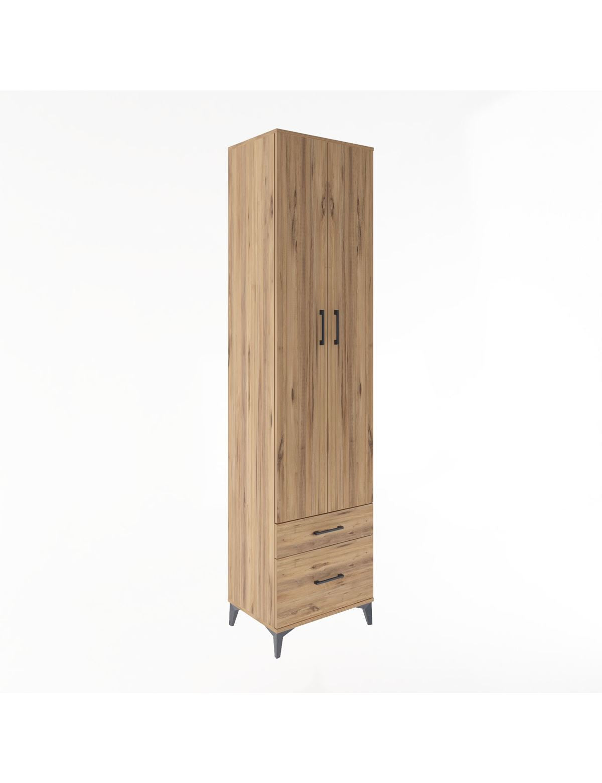 Hyperion Dolap 5 Raflı 2 Çekmeceli 2 Kapaklı 60x44x243 Çam-Çam