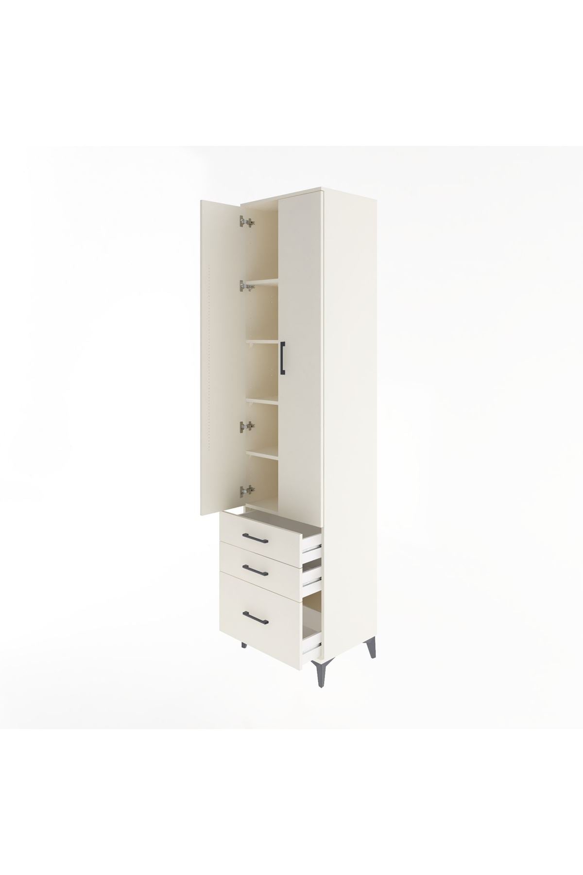 Hyperion Dolap 5 Raflı 3 Çekmeceli 2 Kapaklı 60x44x243 Aytaşı-Aytaşı