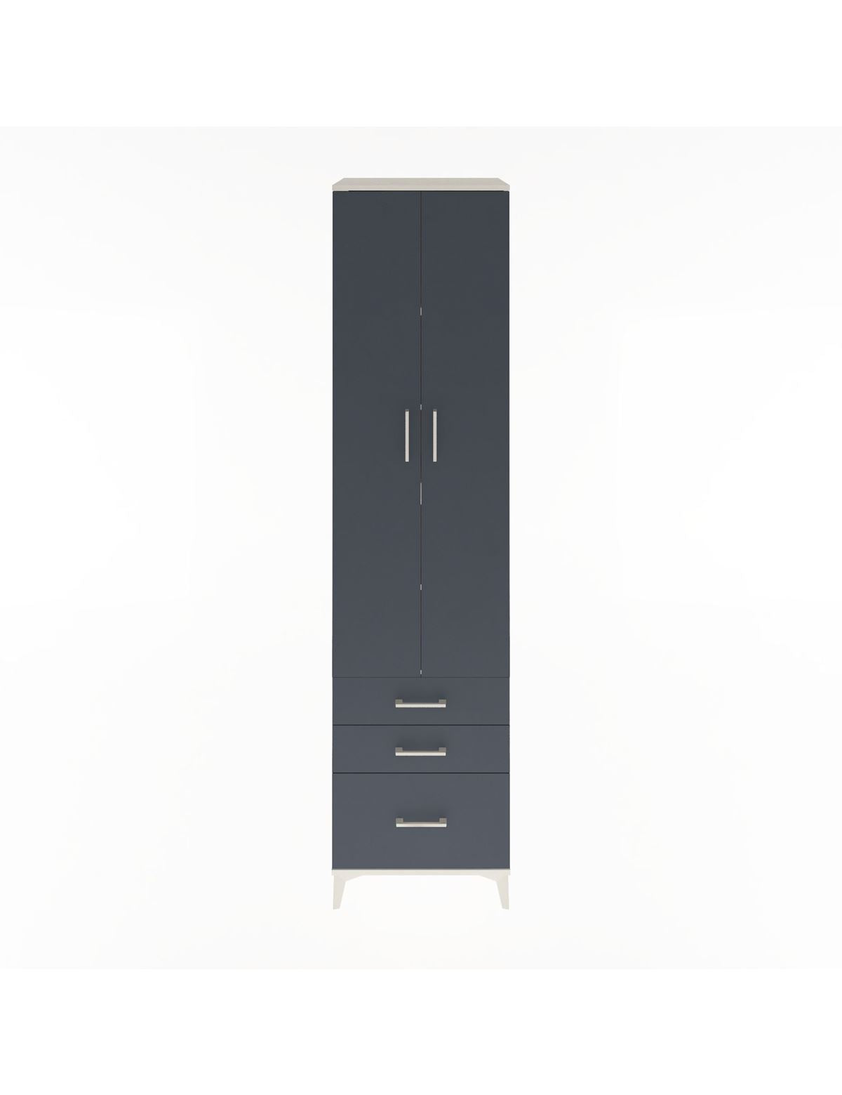 Hyperion Dolap 5 Raflı 3 Çekmeceli 2 Kapaklı 60x44x243 Aytaşı-Antrasit