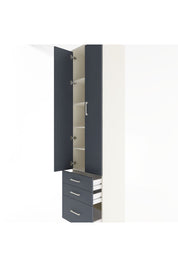 Hyperion Dolap 5 Raflı 3 Çekmeceli 2 Kapaklı 60x44x243 Aytaşı-Antrasit