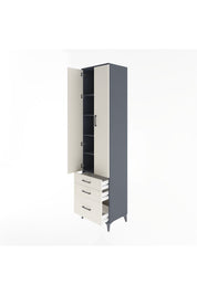 Hyperion Dolap 5 Raflı 3 Çekmeceli 2 Kapaklı 60x44x243 Antrasit-Aytaşı