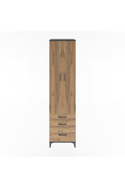 Hyperion Dolap 5 Raflı 3 Çekmeceli 2 Kapaklı 60x44x243 Antrasit-Çam