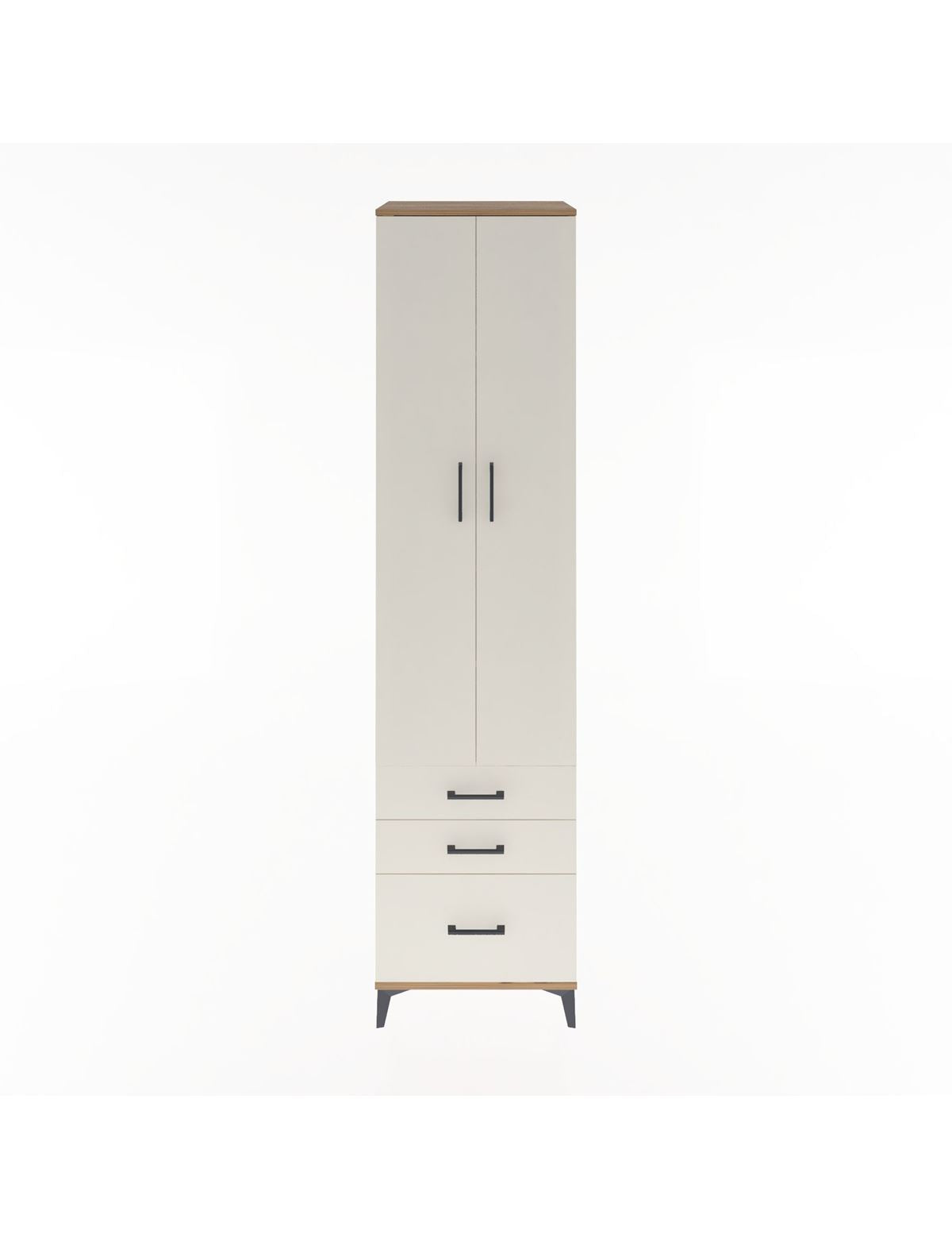 Hyperion Dolap 5 Raflı 3 Çekmeceli 2 Kapaklı 60x44x243 Çam-Aytaşı