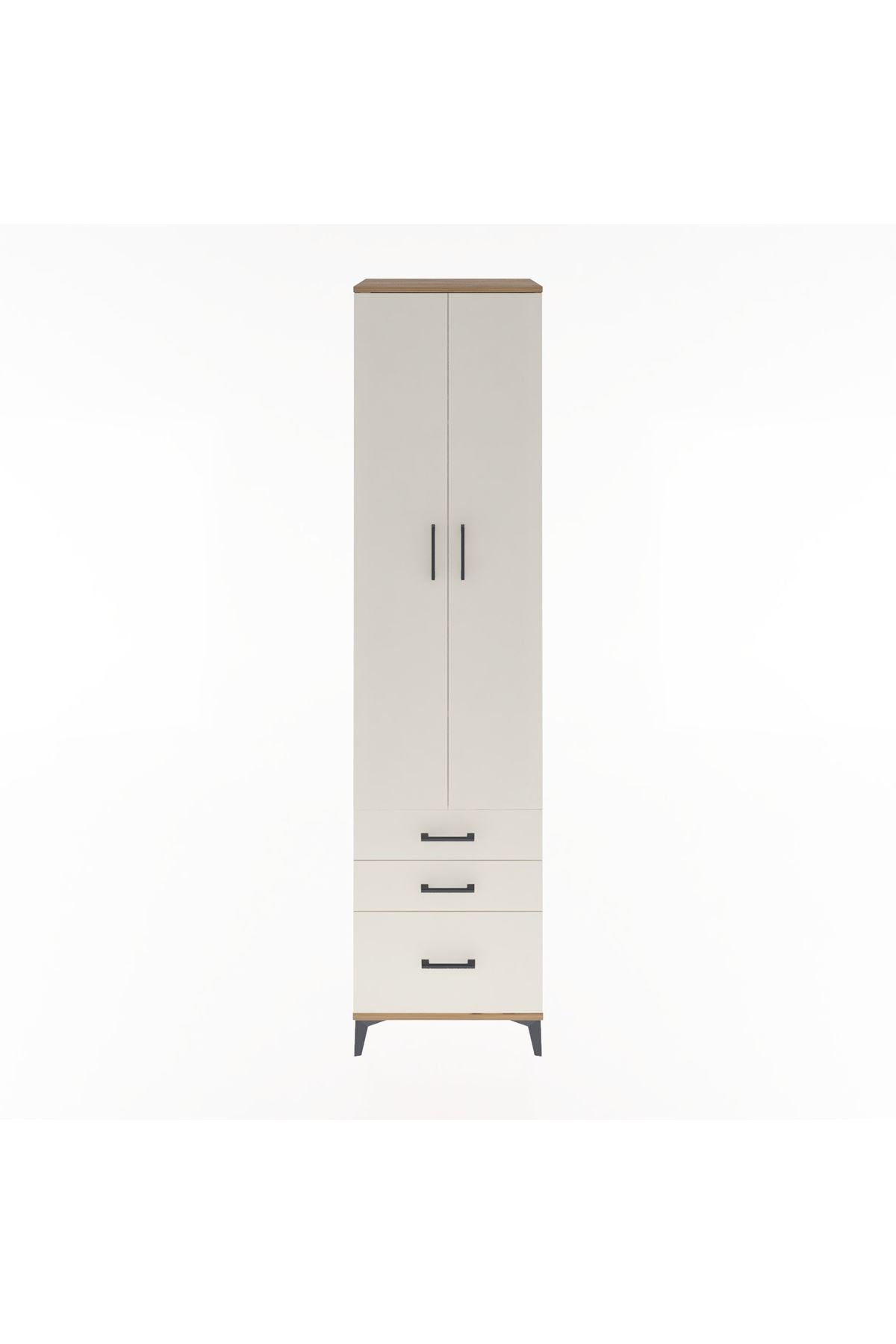 Hyperion Dolap 5 Raflı 3 Çekmeceli 2 Kapaklı 60x44x243 Çam-Aytaşı