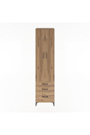 Hyperion Dolap 5 Raflı 3 Çekmeceli 2 Kapaklı 60x44x243 Çam-Çam