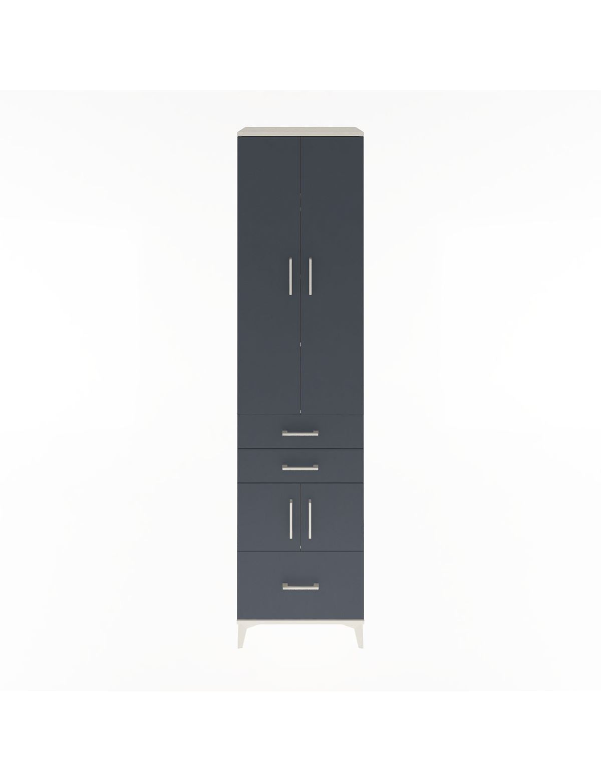 Hyperion Dolap 5 Raflı 3 Çekmeceli 4 Kapaklı 60x44x243 Aytaşı-Antrasit