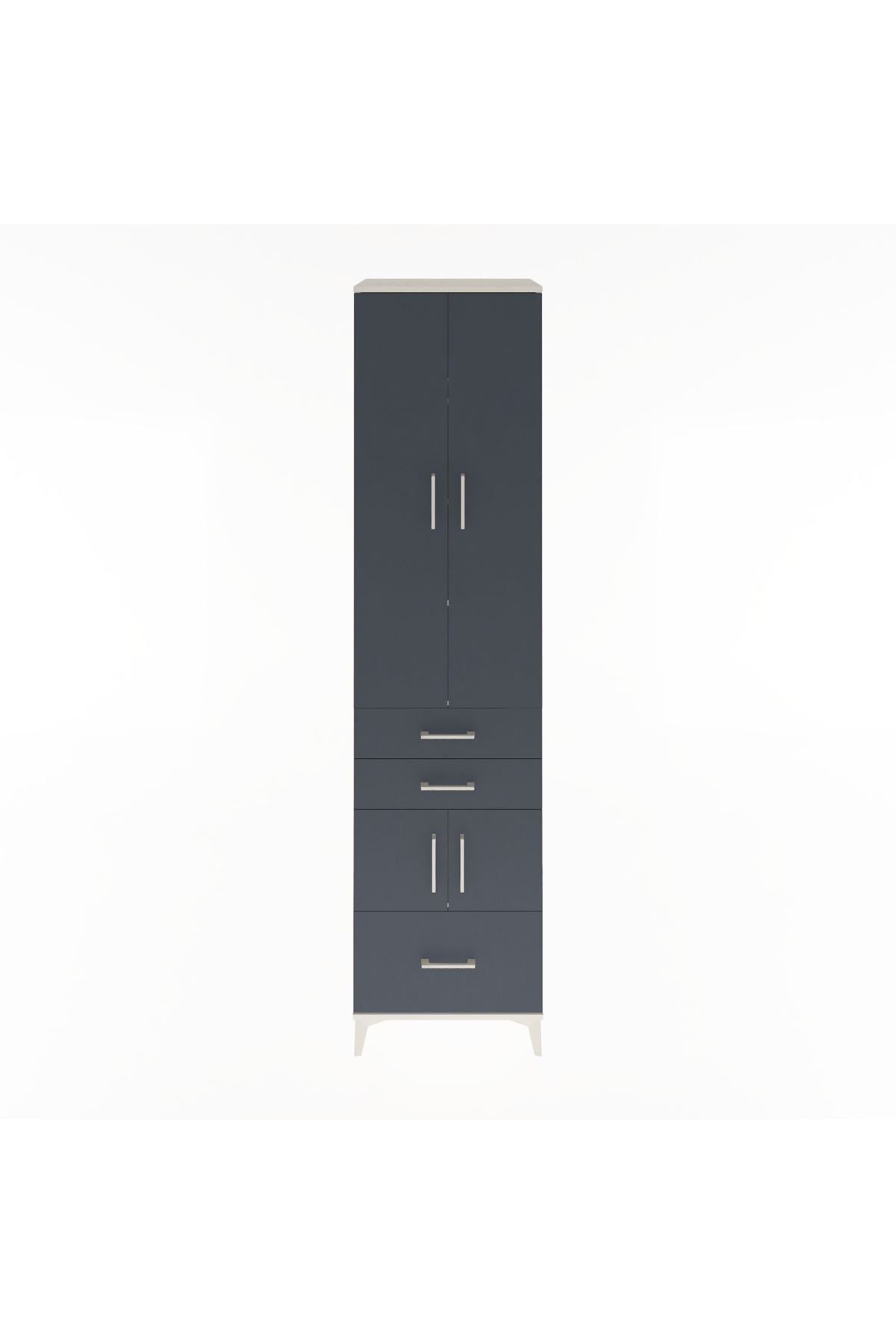 Hyperion Dolap 5 Raflı 3 Çekmeceli 4 Kapaklı 60x44x243 Aytaşı-Antrasit