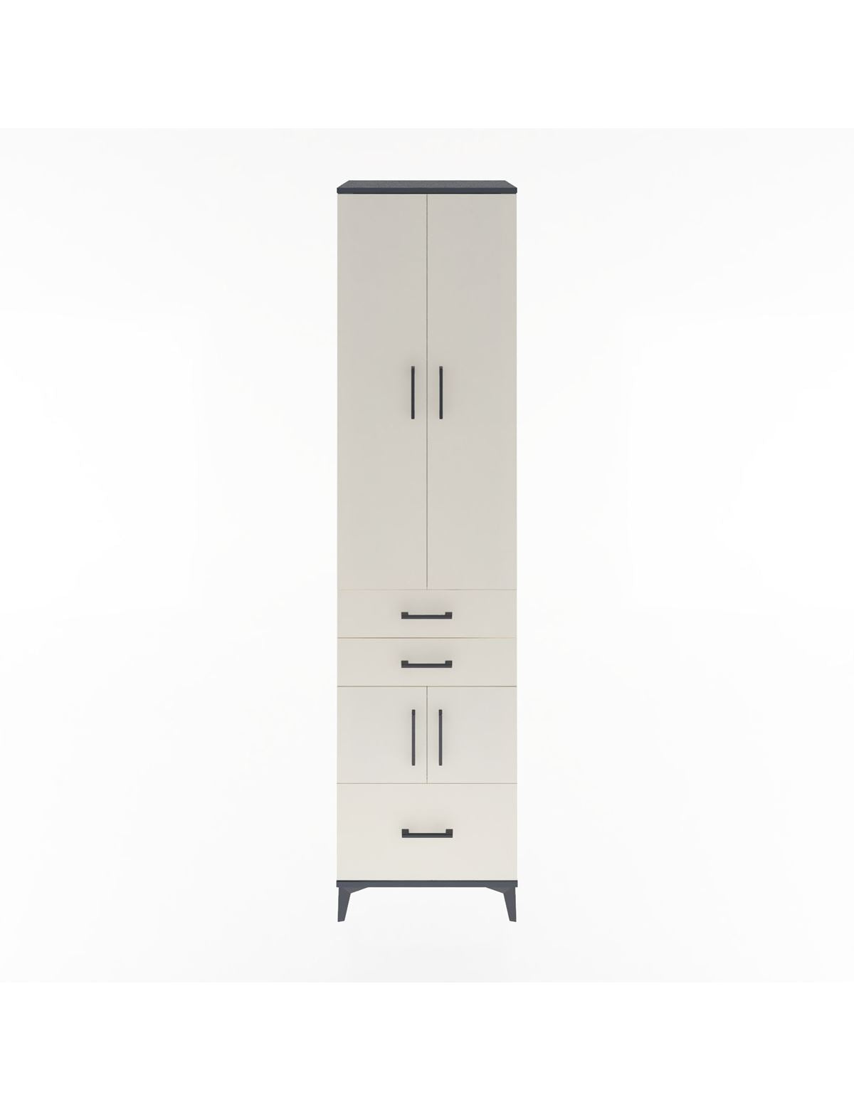 Hyperion Dolap 5 Raflı 3 Çekmeceli 4 Kapaklı 60x44x243 Antrasit-Aytaşı