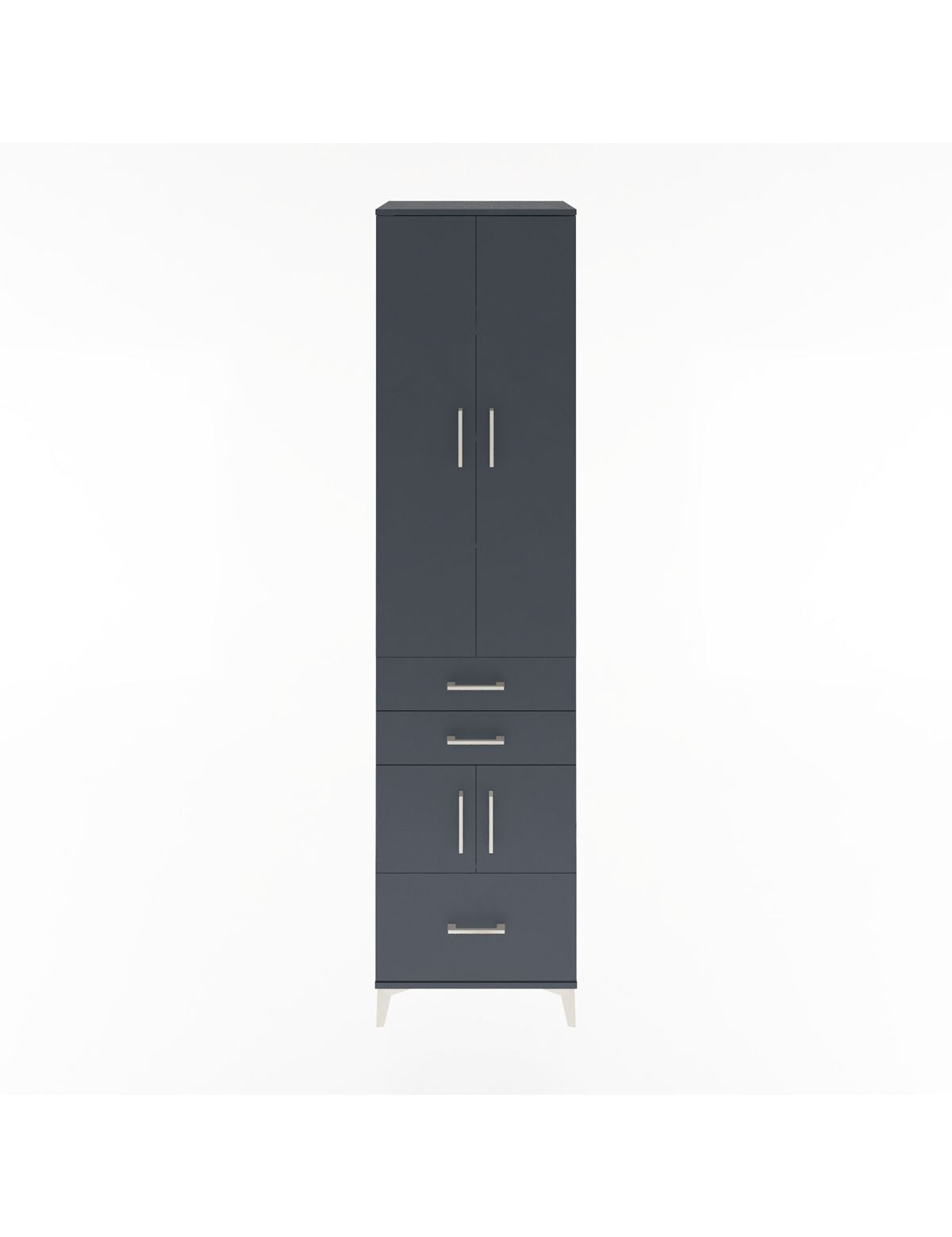Hyperion Dolap 5 Raflı 3 Çekmeceli 4 Kapaklı 60x44x243 Antrasit-Antrasit