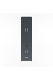 Hyperion Dolap 5 Raflı 3 Çekmeceli 4 Kapaklı 60x44x243 Antrasit-Antrasit