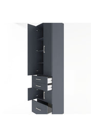 Hyperion Dolap 5 Raflı 3 Çekmeceli 4 Kapaklı 60x44x243 Antrasit-Antrasit