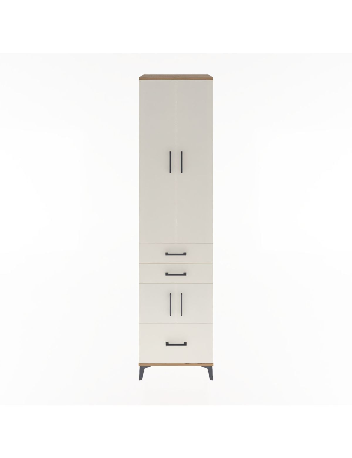 Hyperion Dolap 5 Raflı 3 Çekmeceli 4 Kapaklı 60x44x243 Çam-Aytaşı