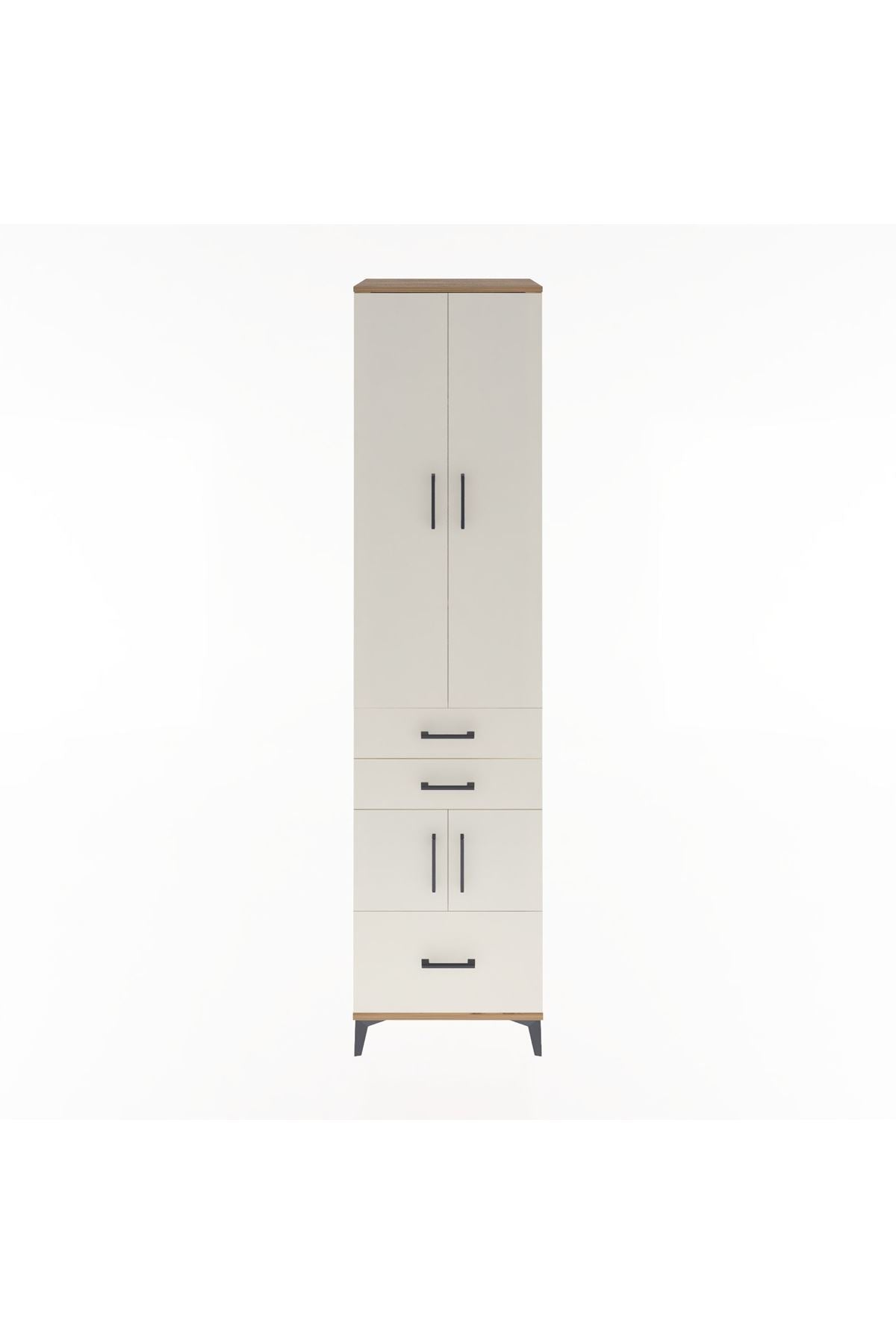 Hyperion Dolap 5 Raflı 3 Çekmeceli 4 Kapaklı 60x44x243 Çam-Aytaşı