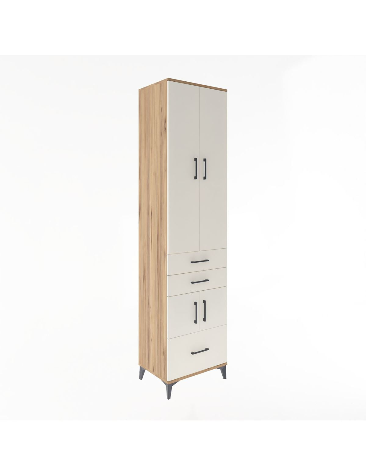 Hyperion Dolap 5 Raflı 3 Çekmeceli 4 Kapaklı 60x44x243 Çam-Aytaşı