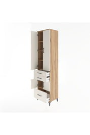 Hyperion Dolap 5 Raflı 3 Çekmeceli 4 Kapaklı 60x44x243 Çam-Aytaşı