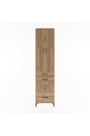 Hyperion Dolap 5 Raflı 3 Çekmeceli 4 Kapaklı 60x44x243 Çam-Çam