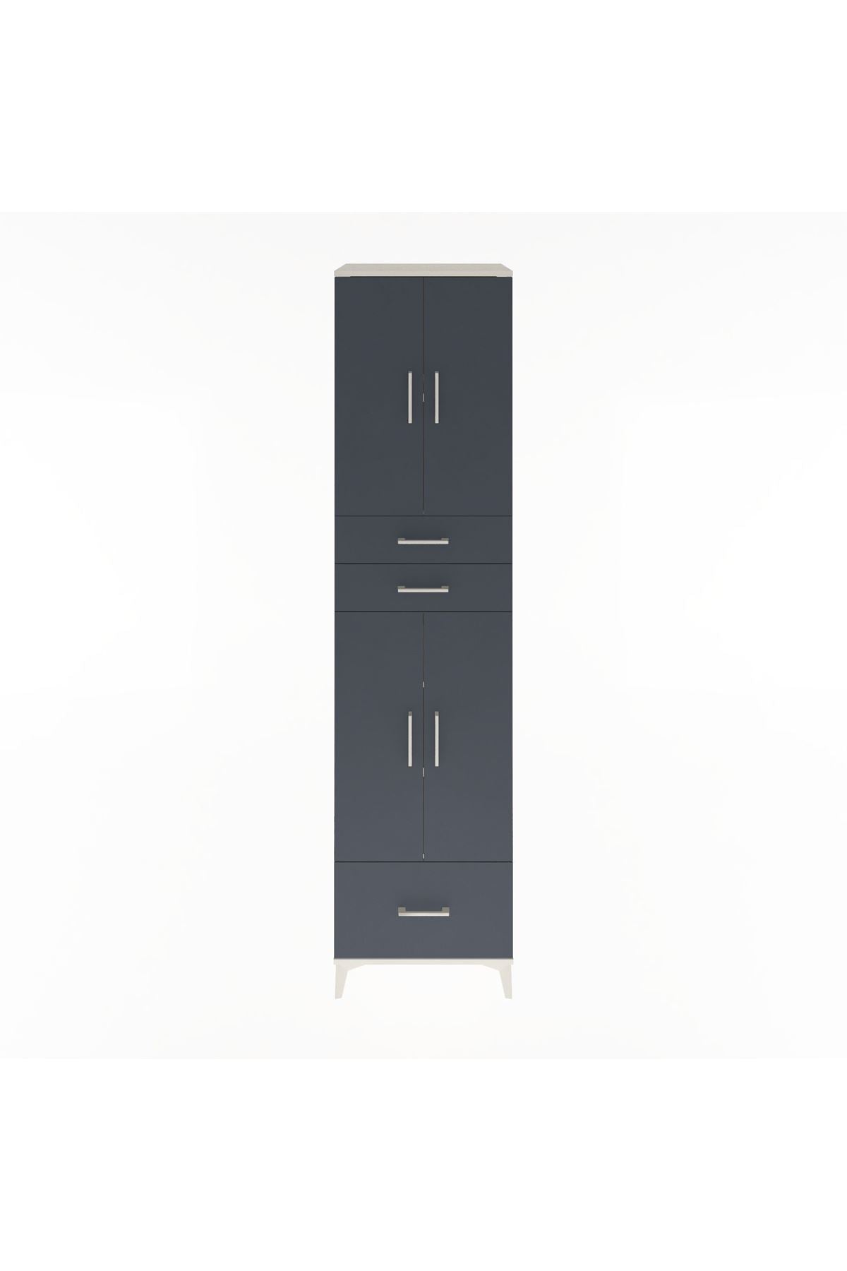 Hyperion Dolap 5 Raflı 3 Çekmeceli 4 Kapaklı 60x44x243 Aytaşı-Antrasit